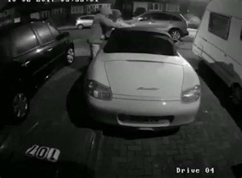 Disgusting Vandal Caught On Cctv Smearing Own Poo Over Porsche Boxster