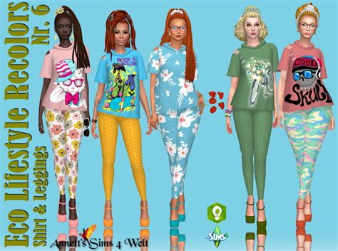 Eco Lifestyle Recolors Shirt And Leggings Nr 6 At Annetts Sims 4 Welt