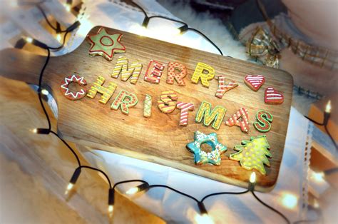 Christmas Cookies On A Chopping Board Hd Wallpaper