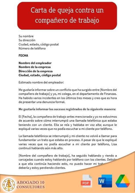 Arriba 73 Imagen Modelo Carta Denuncia Acoso Laboral