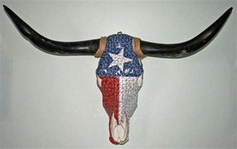 Texas Flag Mosaic Cow Skull