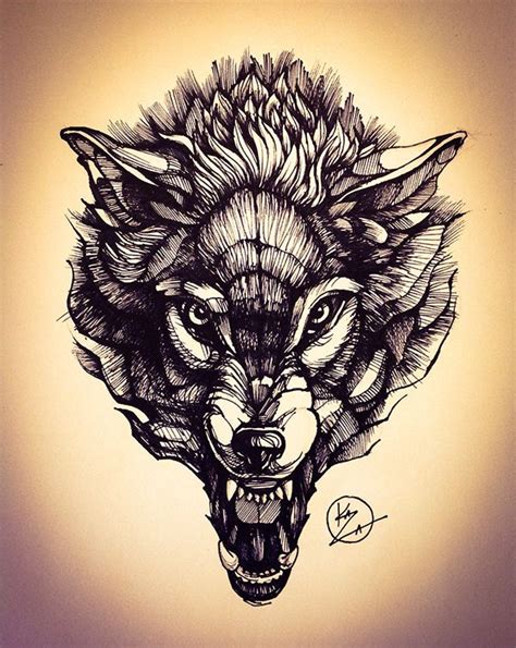Wolf On Behance Wolf Tattoos Tattoo Sketches Werewolf Tattoo