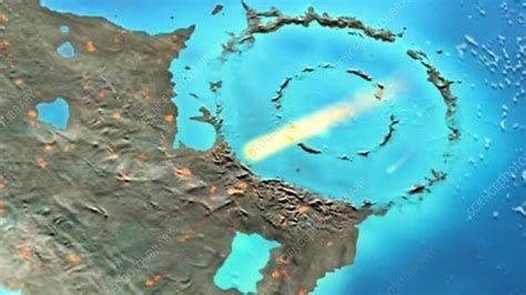 Aftermath Of Chicxulub Asteroid Impact Animation Stock Video Clip