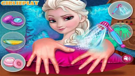 Manichure For Elsa Frozen Princess Video Game For Girls Youtube