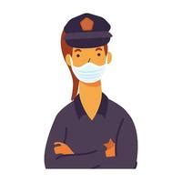 Free Police Woman With Mask Vector Design Free Vector Nohat Cc