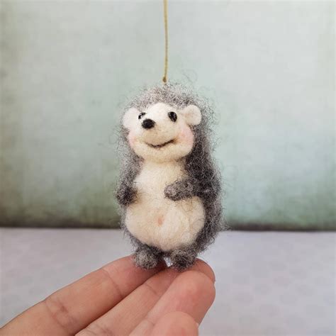 Needle Felted Hedgehog Cute Woodland Animal Miniature Animal Etsy
