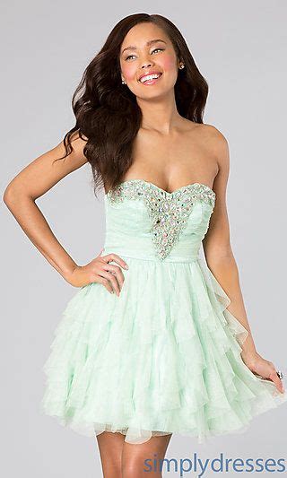 Short Strapless Party Dress With Ruffle Skirt By Bee Darlin At