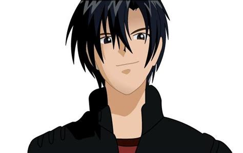 Black Haired Anime Character Boy Vector Download