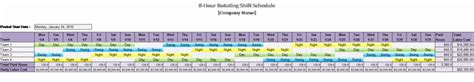 .12 hour shift pattern is one of the most popular sequence based shift patterns for 12 hour shifts. 8 Hour Shift Schedule Template - printable receipt template