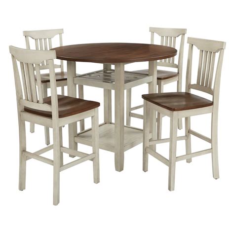 Bolanburg white and gray rectangular counter height dining room set. OSP Home Furnishings Berkley 5-Piece Set Table Chairs in ...