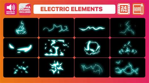 Electric Current Elements Pack Stock Motion Graphics Motion Array