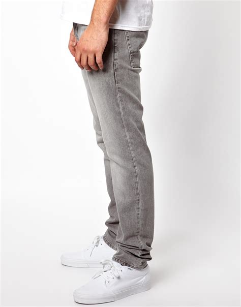 Lyst Asos Slim Jeans In Grey Wash In Gray For Men