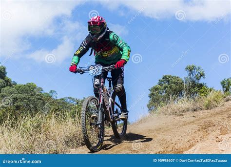 Man Riding A Mountain Bike Downhill Style Editorial Photography Image Of Bicycling Summer