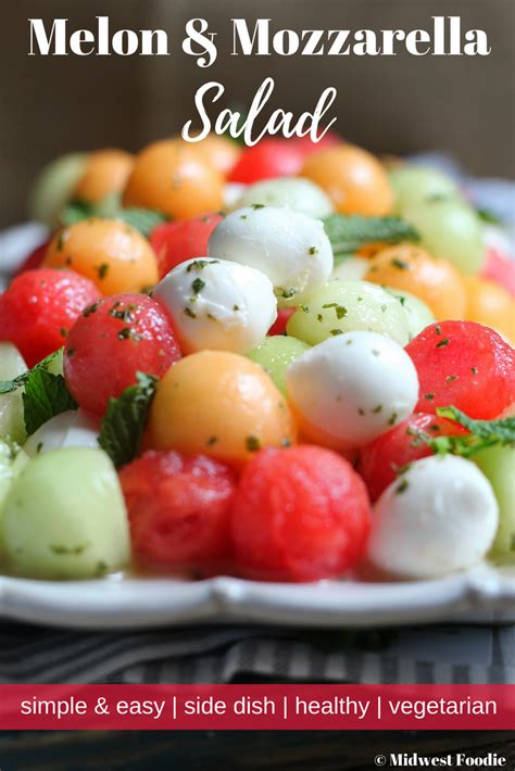 Melon And Mozzarella Salad With Mint Vinaigrette Mozzarella Salad Food