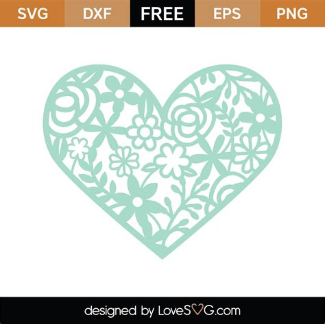 Free Floral Heart Svg