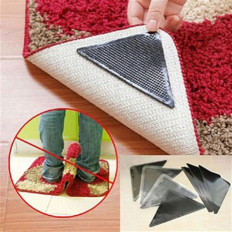 Rug Carpet Mat Grippers Washable Anti Skid Silicone Grip Corners Pad