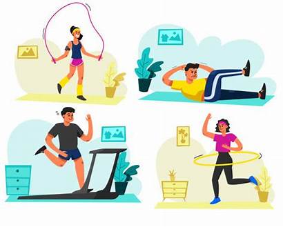 Workout Vector Exercise Clip Illustrations Gym Cartoon