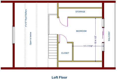 Log Cottage Floor Plan 24x32 768 Square Feet Plus Loft