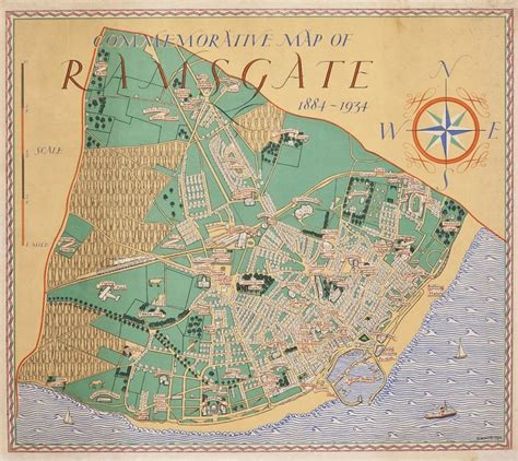Commemorative Map Of Ramsgate 1884 1934 Barron Maps