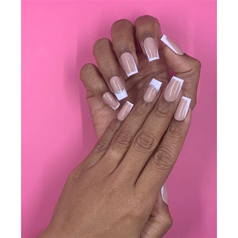 French Tip Variation Square Nails Etsy