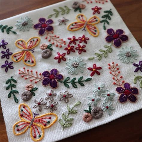 Flower Garden Hand Emboidery Pattern Pdf Download Etsy Embroidery