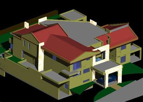 House 3d In Autocad Download Cad Free 13748 Kb