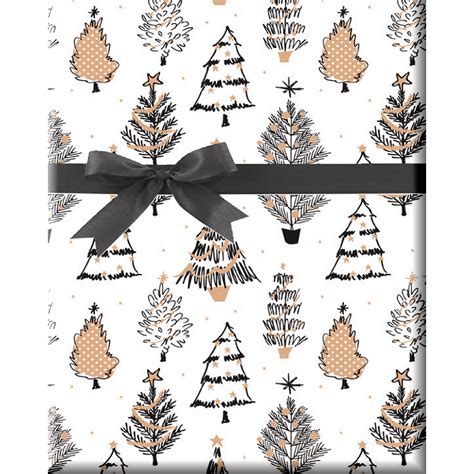 Gold And Black Christmas Tree Holiday Christmas T Wrap Wrapping