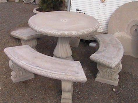 Concrete Patio Table And Benches