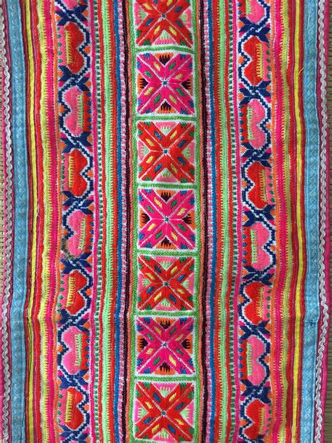Vintage Hmong Fabric hill tribe Hand Embroidered Tribal | Etsy | ไอเดีย
