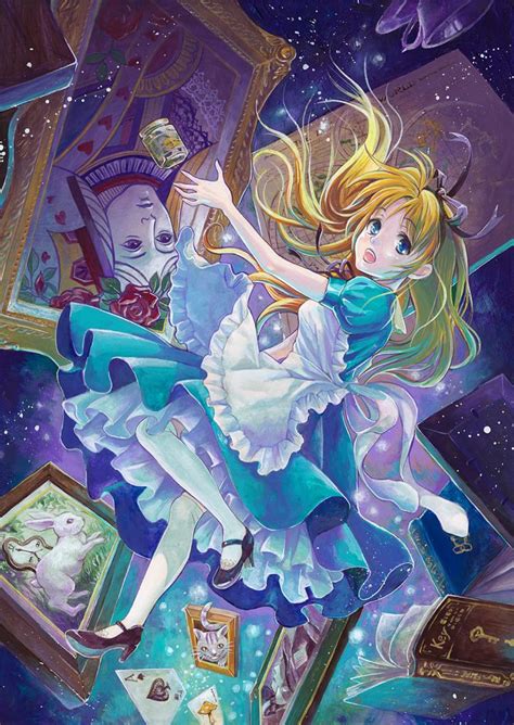 Alice Falling Down The Rabbit Hole Alice In Wonderland Anime