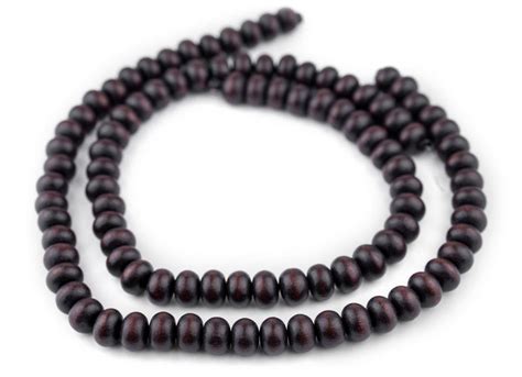 Dark Brown Abacus Natural Wood Beads 8x12mm The Bead Chest