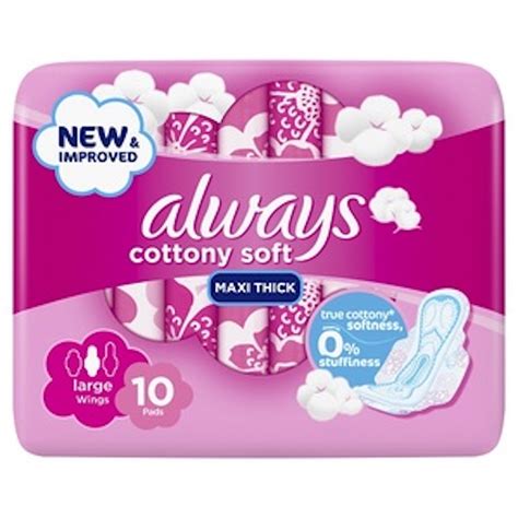 Always Cotton Soft Maxi Thick Sanitary Pads Pink 10 Pieces Wholesale