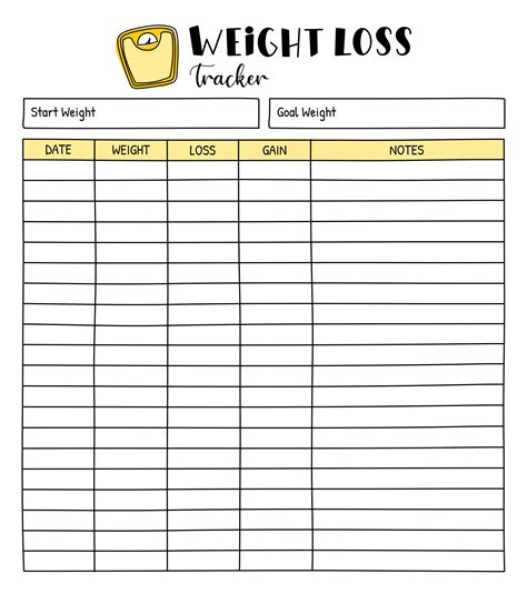 Best Printable Measurement Chart Weight Loss Printablee Labb By Ag