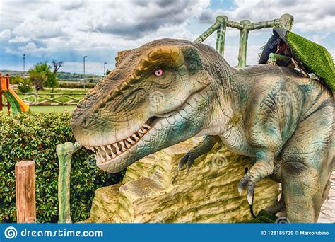 Tyrannosaurus Rex Dinosaur Inside A Dino Park In Southern Italy