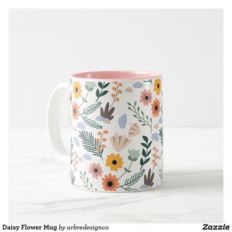 Daisy Flower Mug Pottery Painting Designs Hand Painted