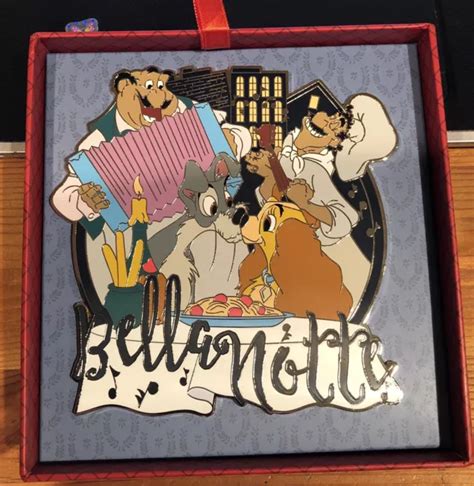 Disney Lady And The Tramp Bella Notte Jumbo Pin Le 2000 65th