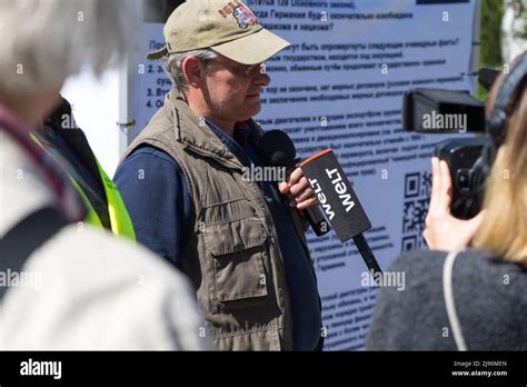 BERLIN - MAY 09, 2022: Victory Day in Treptower Park. Reichsburger