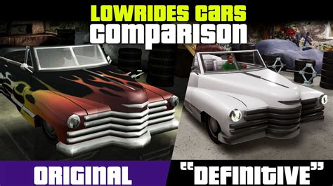 Gta San Andreas Original Vs Definitive Edition Lowriders Cars