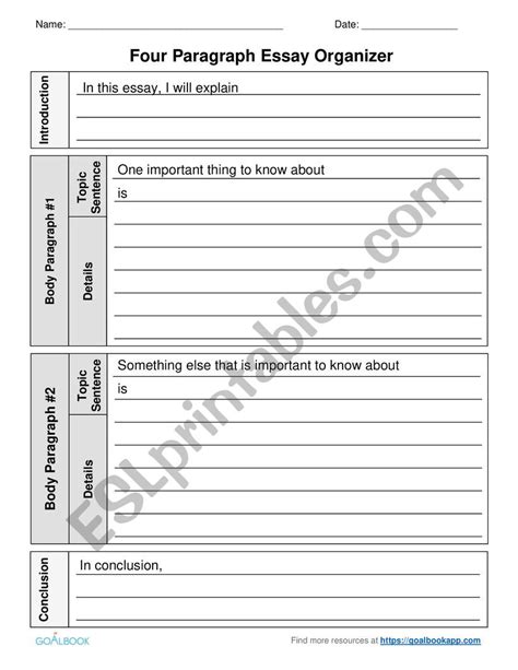 5 Paragraph Essay Outline Esl Worksheet By Youngcantabile