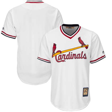 Mens St Louis Cardinals Majestic Home White Cooperstown Cool Base