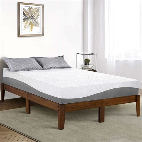 Full Size Solid Wood Platform Bed Frame In Brown Natural