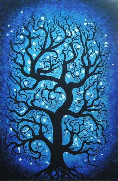 Original Acrylic Painting Blue Tree Painting By By Treeartist Tree