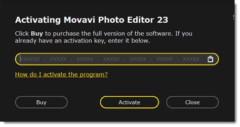 Activating Movavi Photo Editor