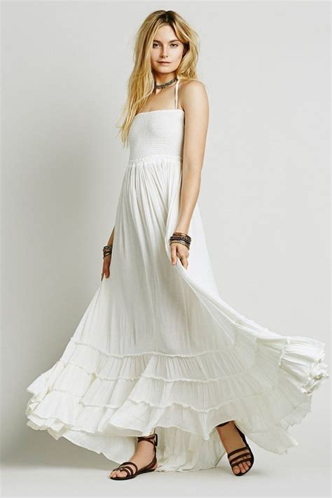 Boho Maxi Dress White Extratropical Halter Gown Long Strappy Backless