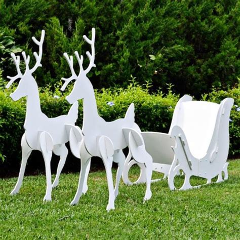 Christmas Outdoor Santa Sleigh And 2 Reindeer Set Fresh Garden Decor