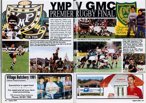 Ymp V Gmc Premier Rugby Final Gisborne Photo News Vol 15 August 1
