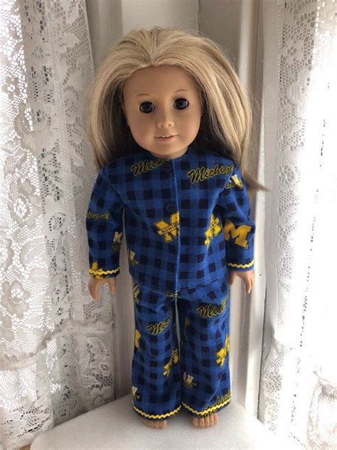 Go Blue Flannel Pajamas For 18 Inch Dolls Etsy Doll Clothes