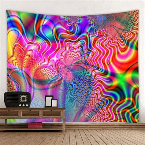 Trippy Psychedelic Art Tapestry Wall Hanging Meditation Hippie Etsy
