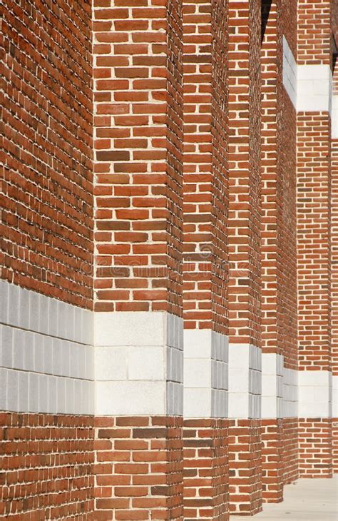 Red Brick Columns Into Distance Stock Image Image 21535011