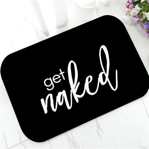 Black White Get Naked Door Mat Rug Carpet Funny Joke Get Naked Bathroom My Xxx Hot Girl